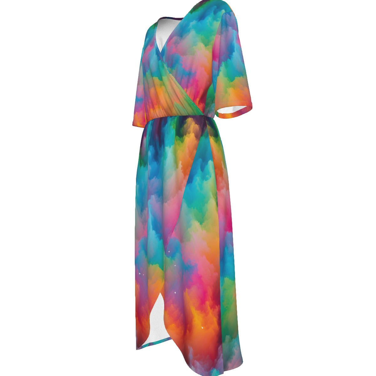Women's Short Sleeve V-neck Dress