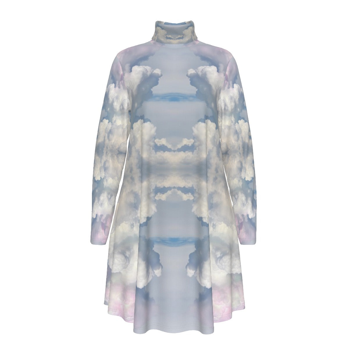 Women's High Neck Dress With Long Sleeve