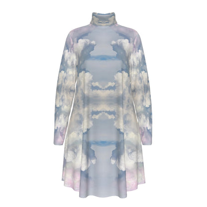 Women's High Neck Dress With Long Sleeve