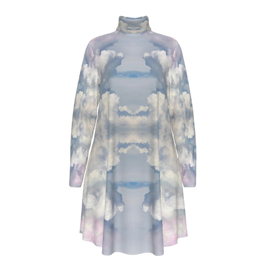 Women's High Neck Dress With Long Sleeve