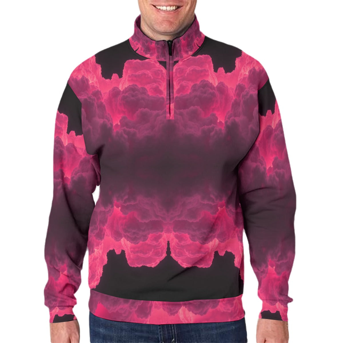 Men's Hidden Half-Zip Placket Hoodie