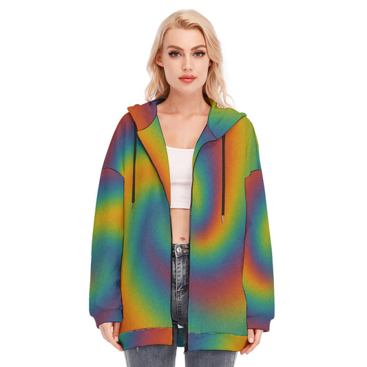 Women's Long Hoodie With Zipper Closure