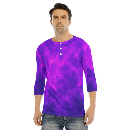 Men's Bracelet Sleeve T-shirt With Button Closure - view 1