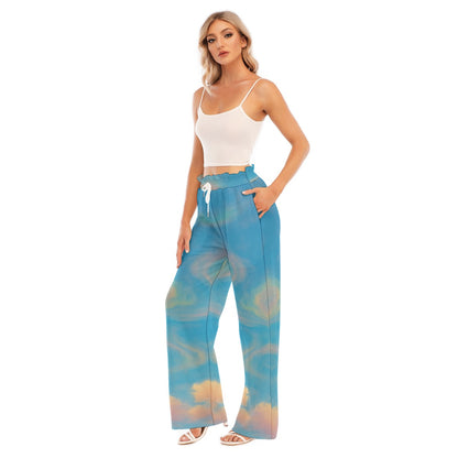 Women's Waist Fungus Edge Wide-leg Pants