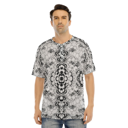 Men's Raglan Sleeve T-shirt With Button Closure