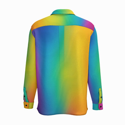 Men's Business Lapel Long Sleeve Shirt With Pocket|110GSM Imitation Flax