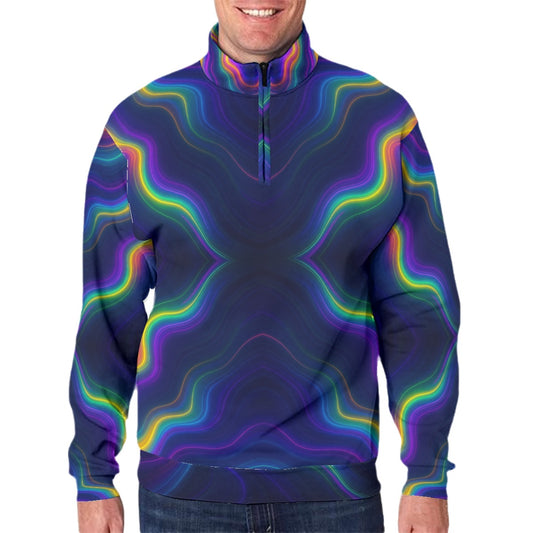 Men's Hidden Half-Zip Placket Hoodie