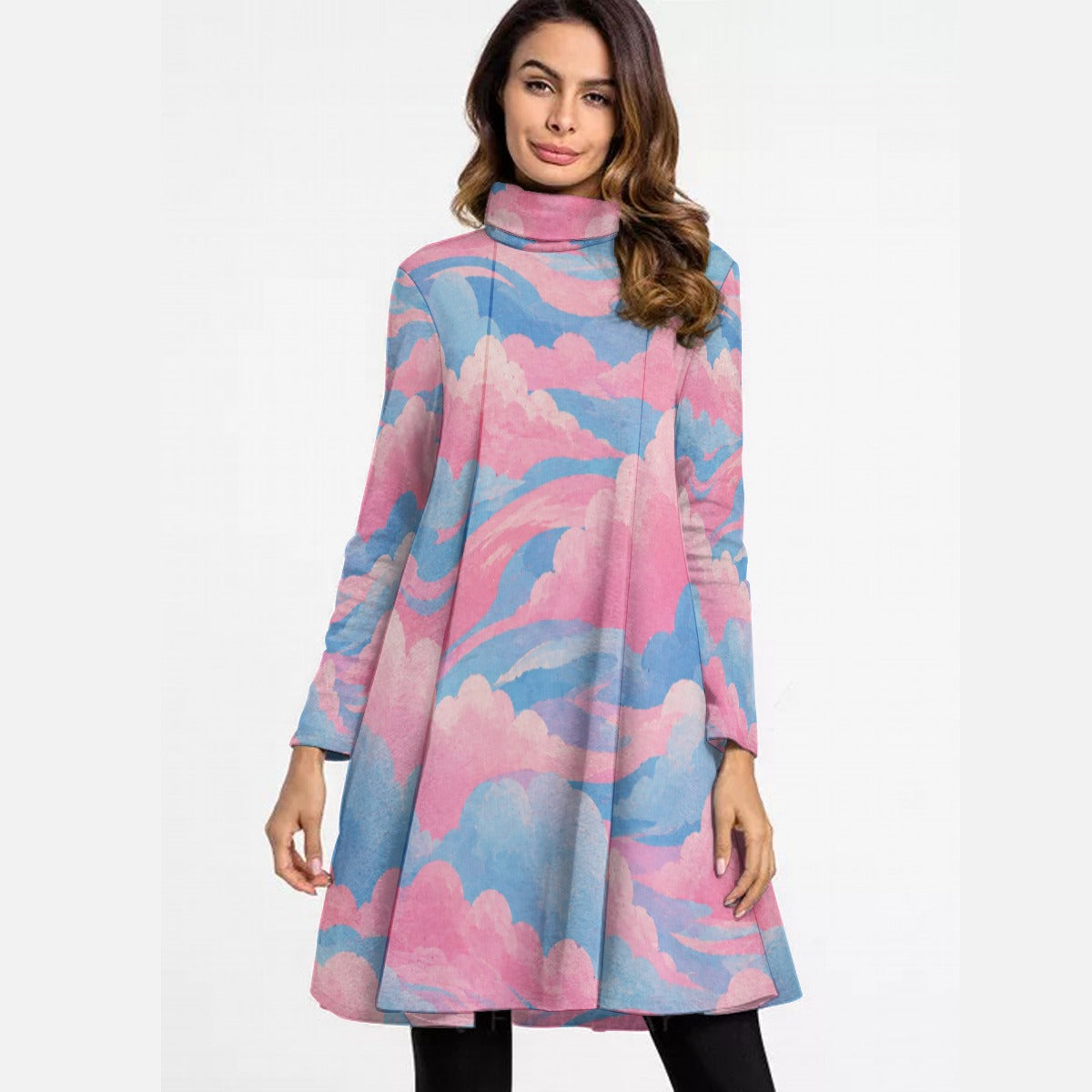 Women's High Neck Dress With Long Sleeve by O’Nimbus