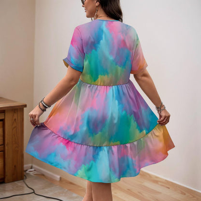 Women’s Floral V-Neck Short Sleeve Dress
