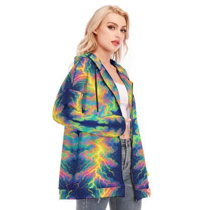 Women's Long Hoodie With Zipper Closure