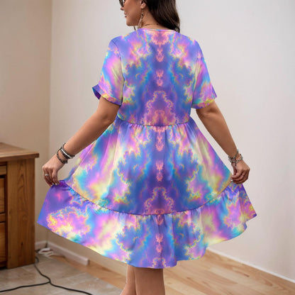 Women’s Floral V-Neck Short Sleeve Dress