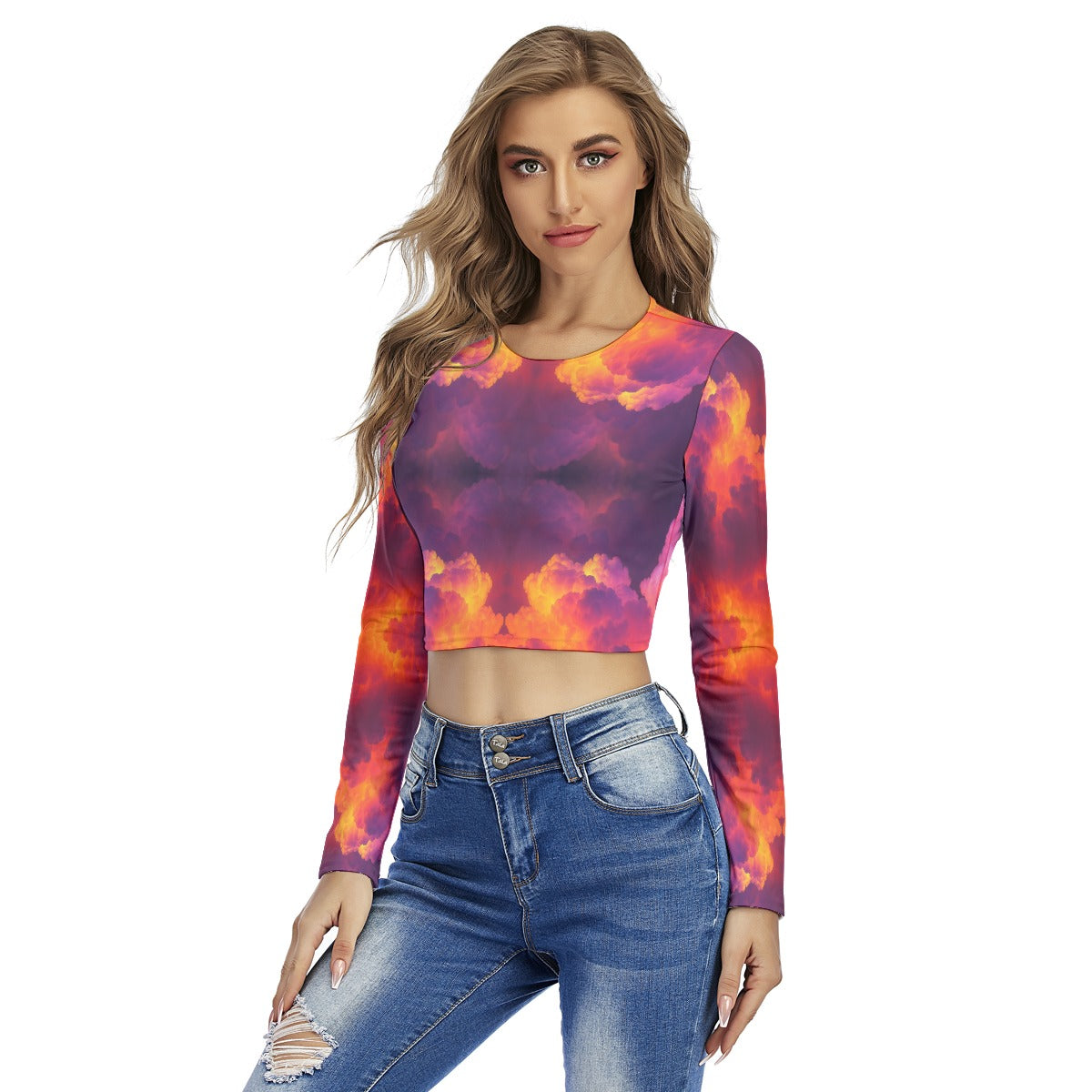 Women's Round Neck Crop Top T-Shirt