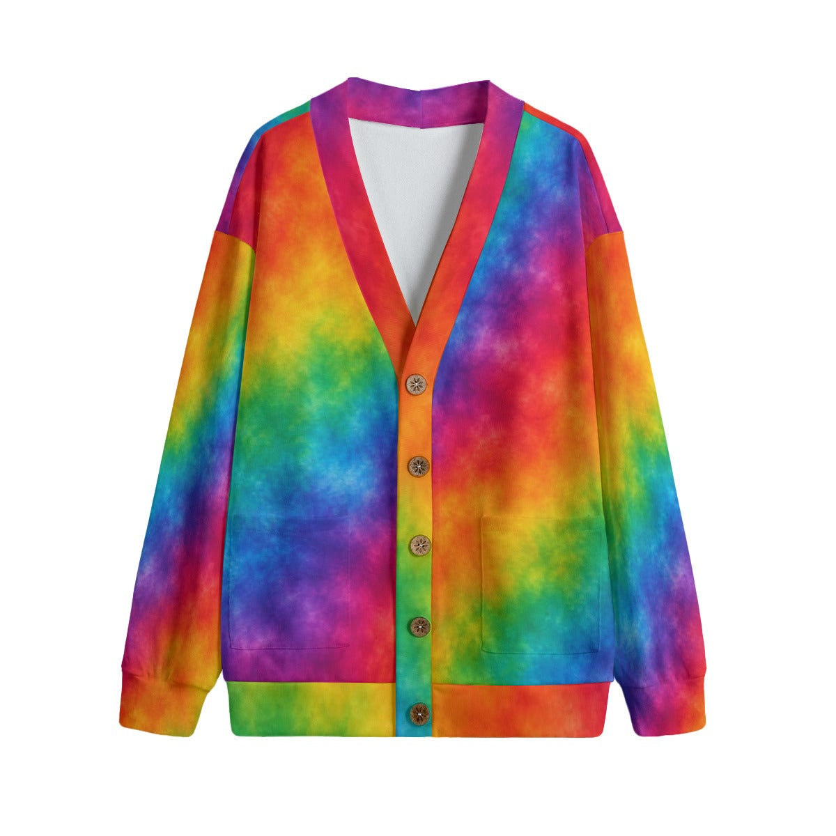 Unisex V-Neck Knitted-Fleece Button Cardigan - view 1
