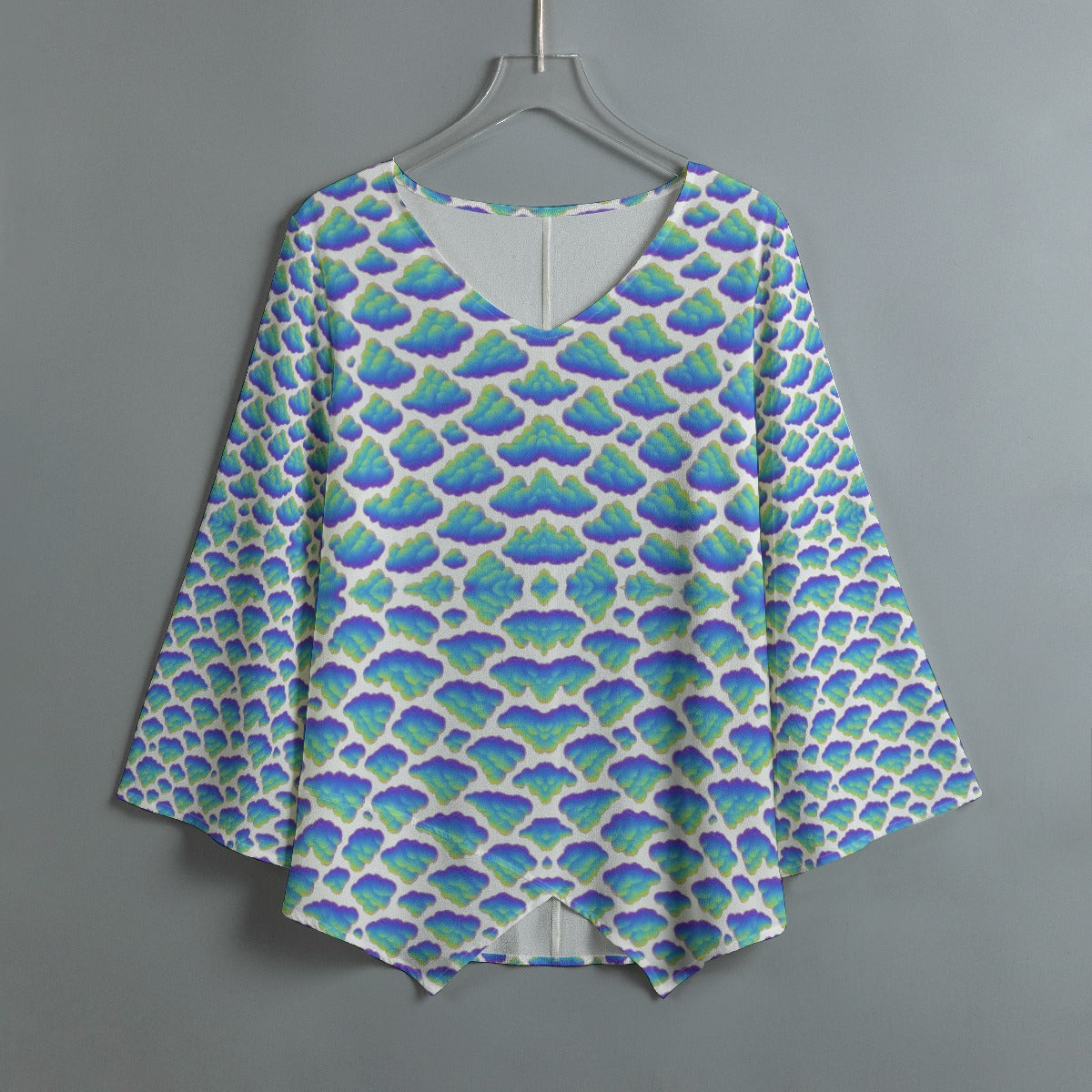 Women's V-neck T-shirt With Irregular Hem