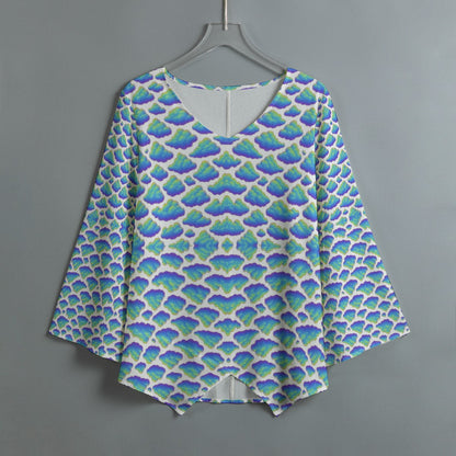 Women's V-neck T-shirt With Irregular Hem