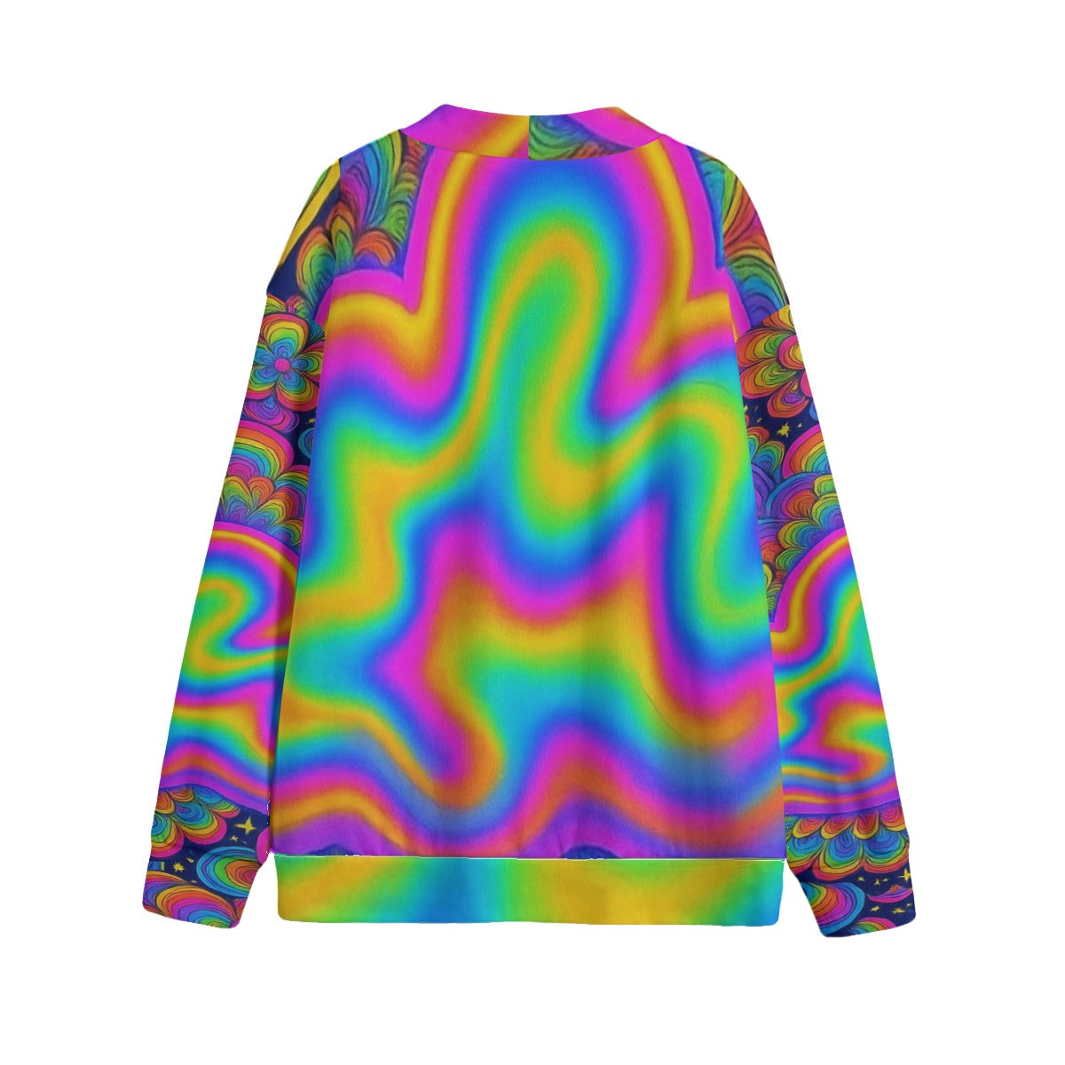 Unisex V-neck Knitted Fleece Cardigan With Button Closure