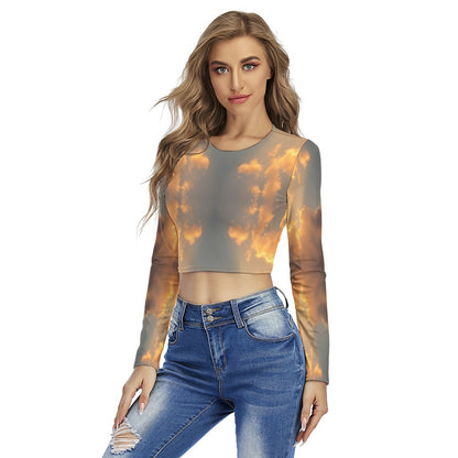 Women's Round Neck Crop Top T-Shirt