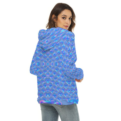 Women's Borg Fleece Hoodie With Half Zip