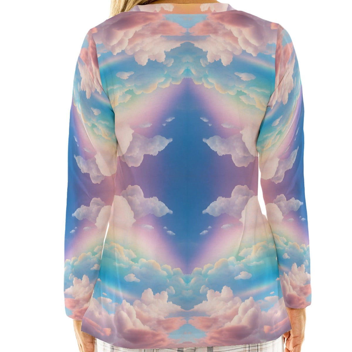 Women's Loose V-Neck T-Shirt With Long Sleeve