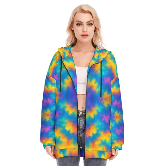 Women's Long Hoodie With Zipper Closure