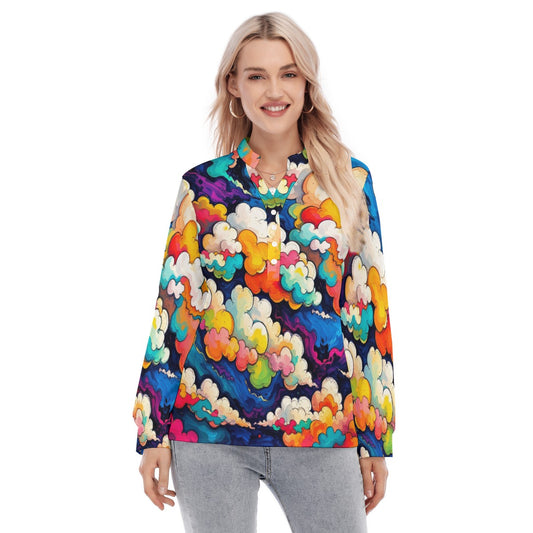 Women's Long Sleeve Blouse With Button Closure