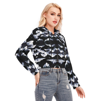 Women's Crop Top Hoodie With Zipper Closure