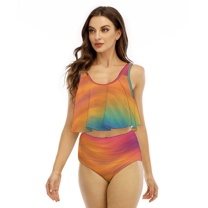 Women's Ruffled Vest Bikini Swimsuit