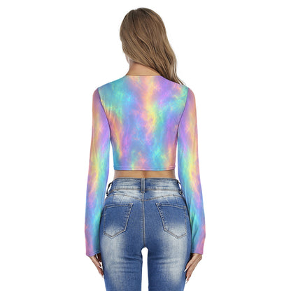 Women's Round Neck Crop Top T-Shirt