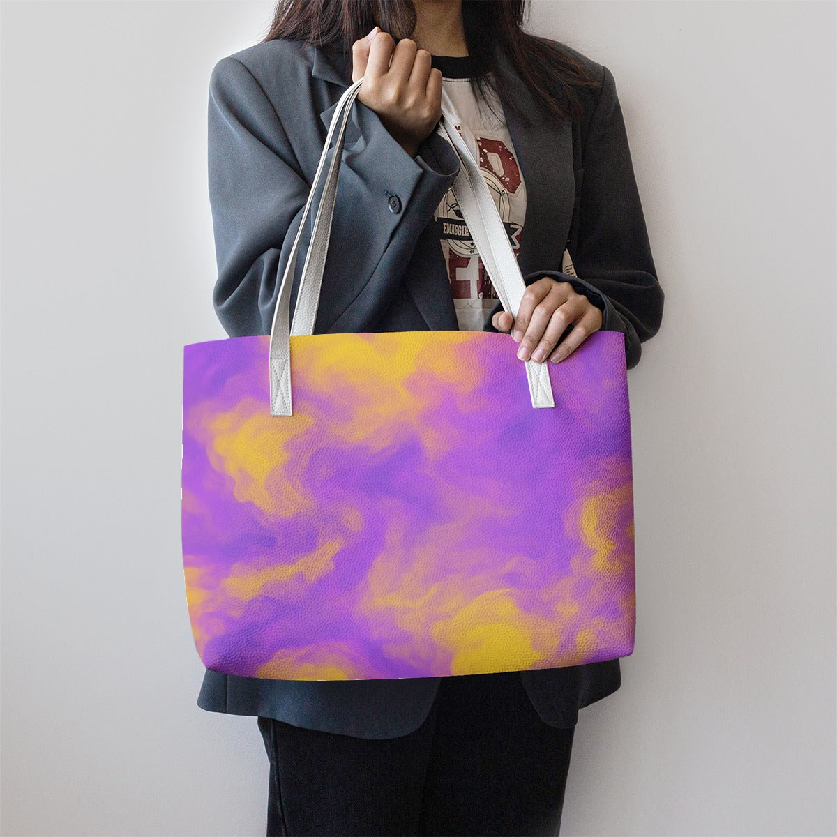 Unisex Stylish PU Leather Tote Bag