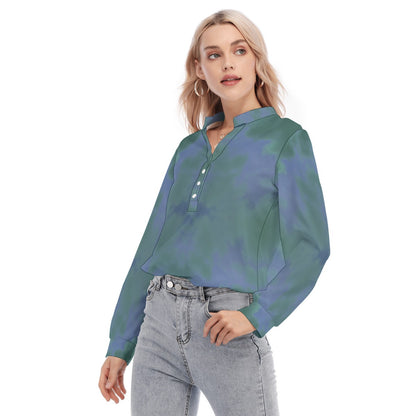 Women's Long Sleeve Blouse With Button Closure