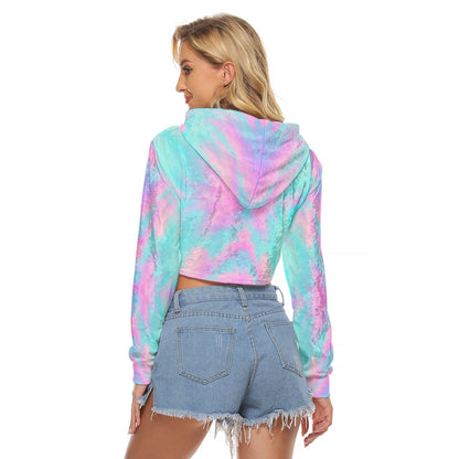 Women's Crop Top Hoodie|Velvet
