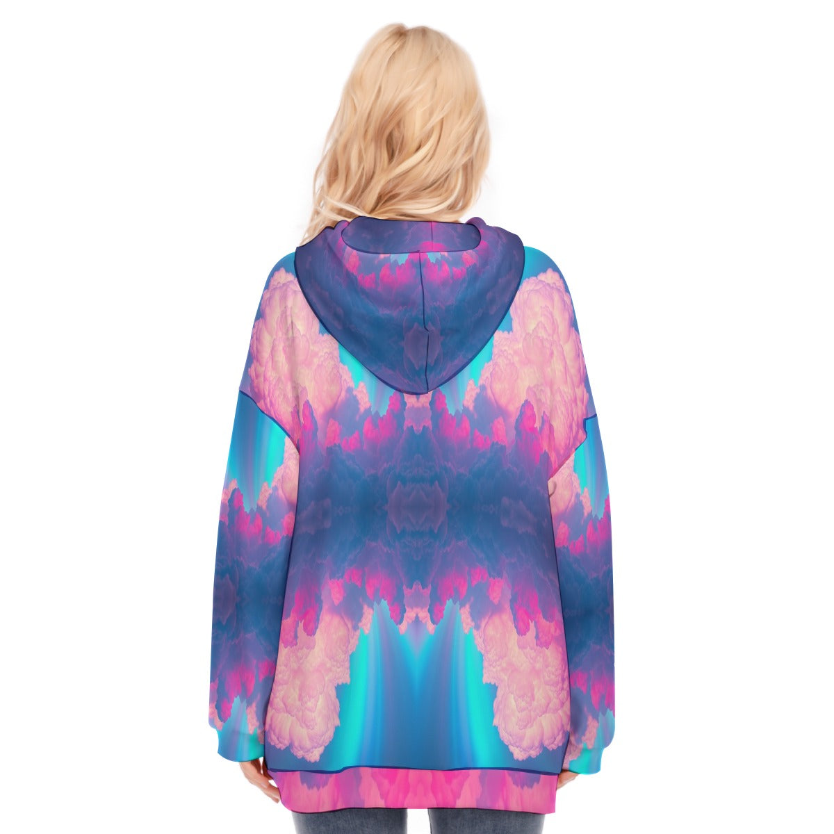Women's Long Hoodie With Zipper Closure