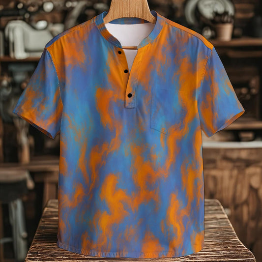 Men's Henley Shirt With Chest Pocket