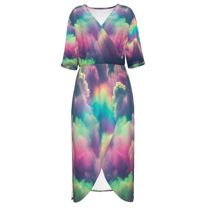 Women's Short Sleeve V-neck Dress