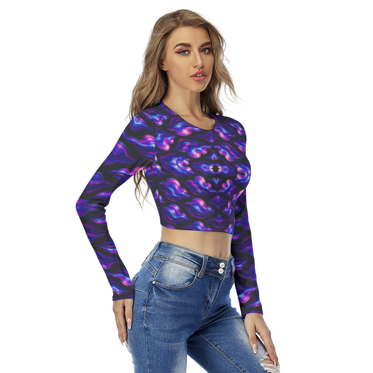 Women's Round Neck Crop Top T-Shirt