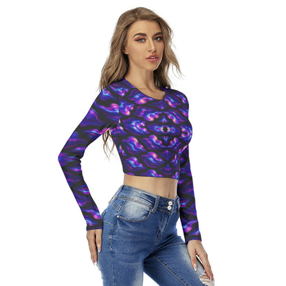 Women's Round Neck Crop Top T-Shirt