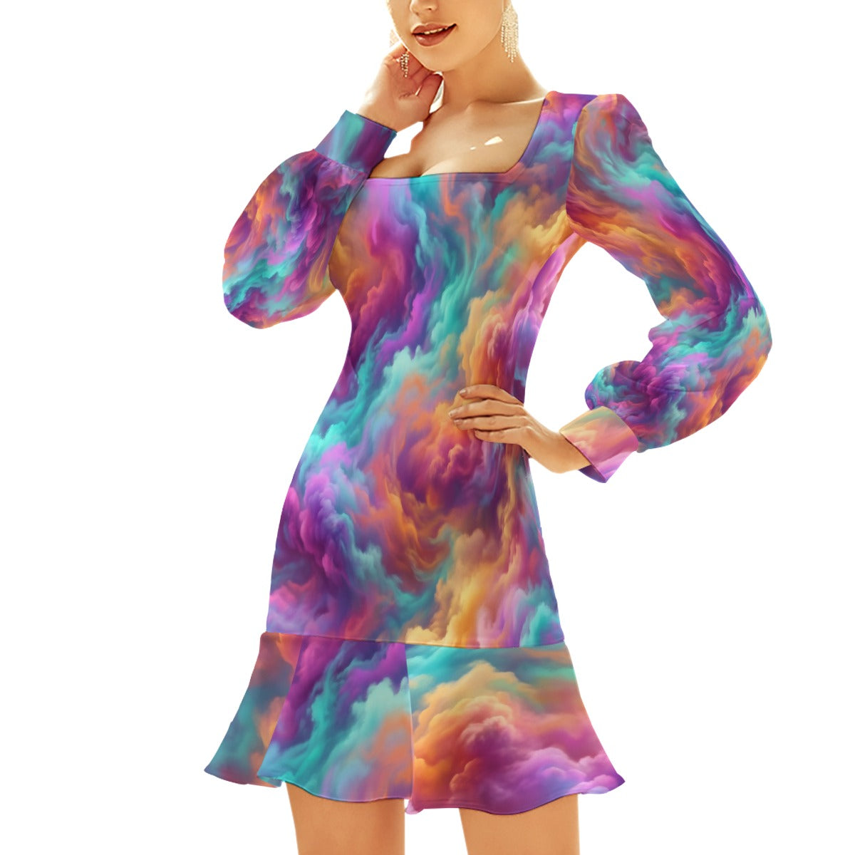 Women's Ruffle Hem Skinny Dress
