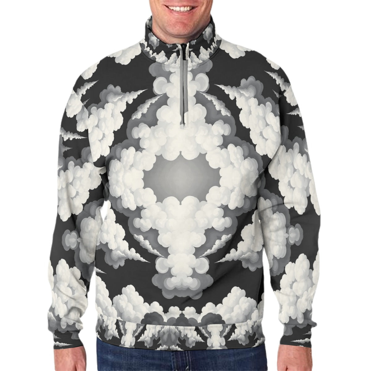 Men's Hidden Half-Zip Placket Hoodie