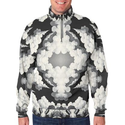 Men's Hidden Half-Zip Placket Hoodie