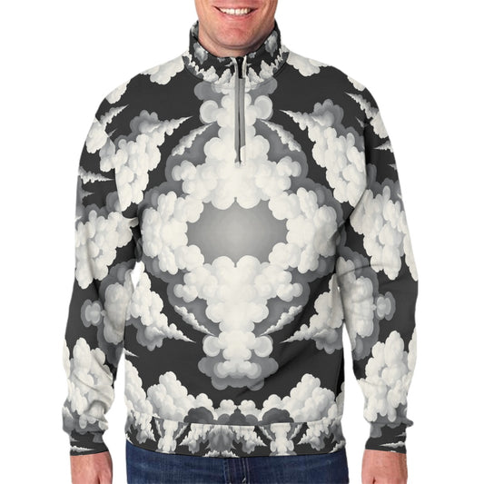 Men's Hidden Half-Zip Placket Hoodie