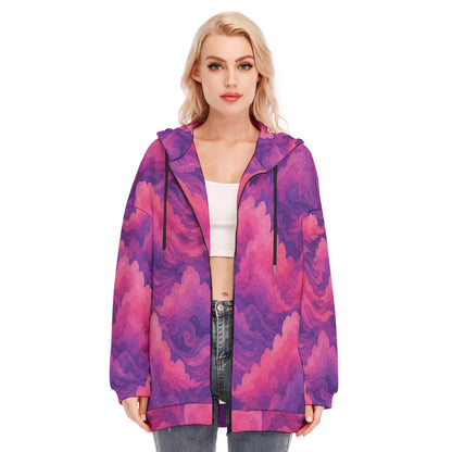 Women's Long Hoodie With Zipper Closure