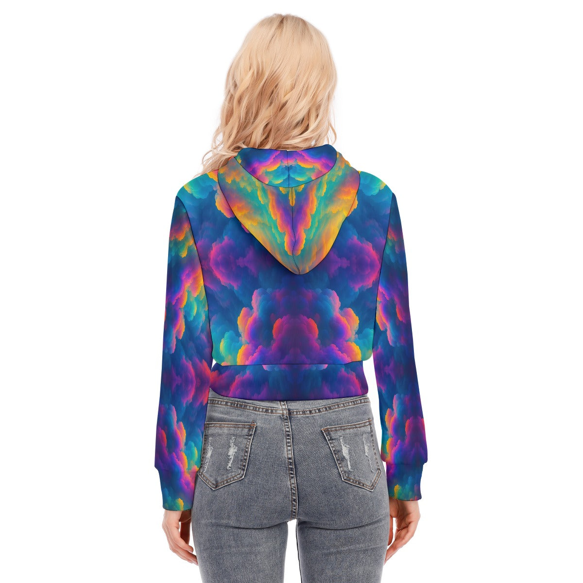 Women's Crop Top Hoodie With Zipper Closure