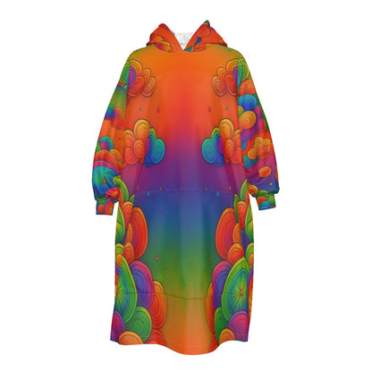 Unisex Kid's Sherpa Fleece Mid-Length Hoodie Blanket