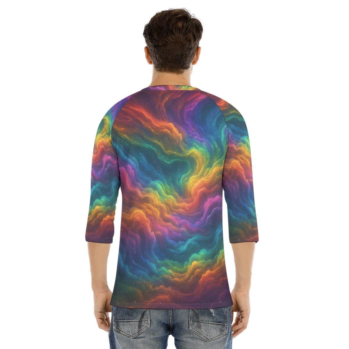 Men's Bracelet Sleeve T-shirt With Button Closure - view 4