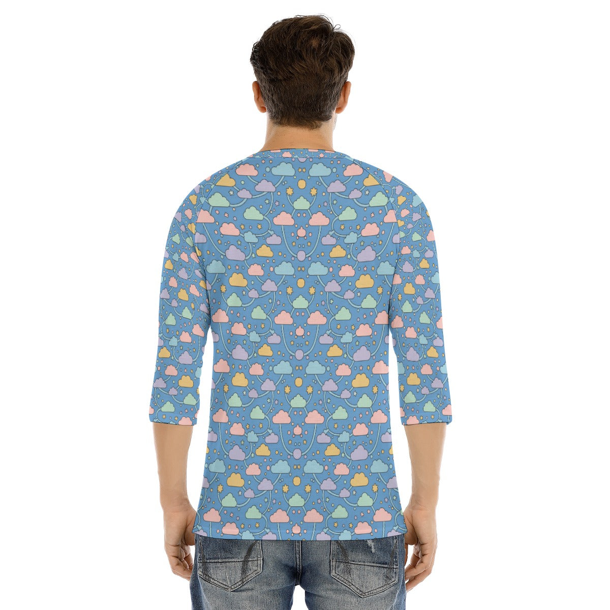 Men's Bracelet Sleeve T-shirt With Button Closure - view 4