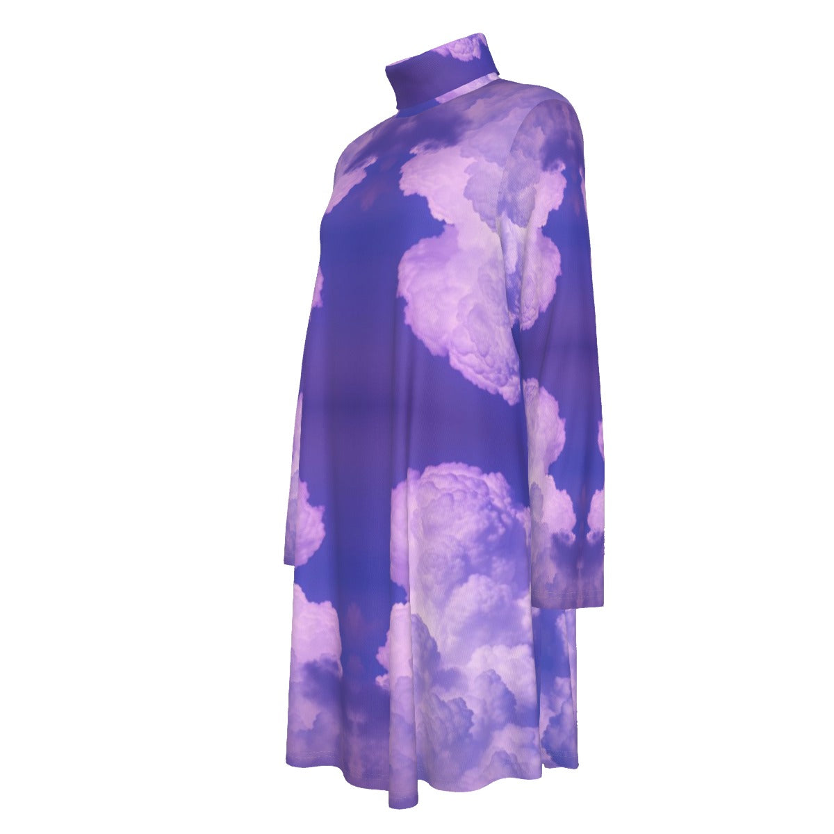 Women's High Neck Dress With Long Sleeve