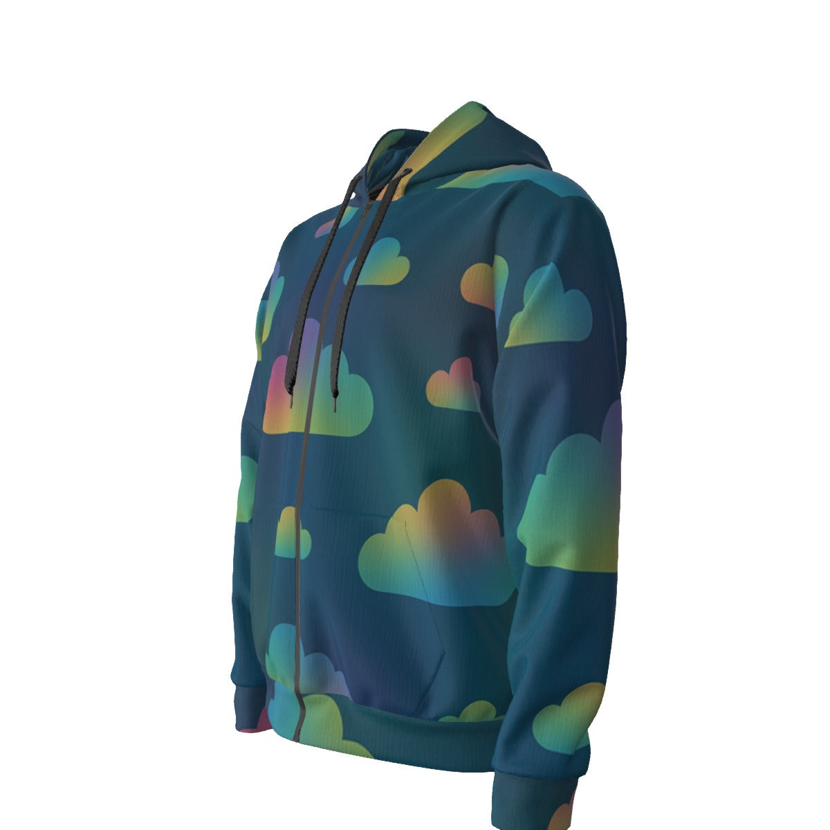 Unisex Zipper Hoodie With Black Lining