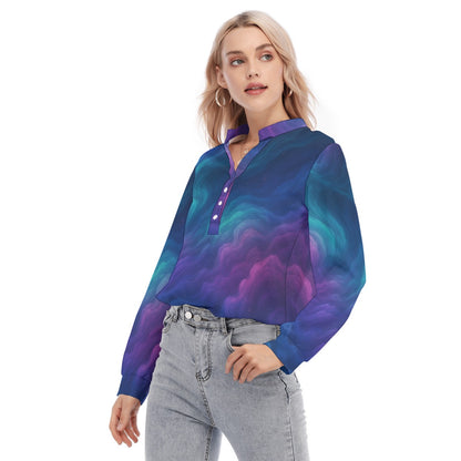 Women's Long Sleeve Blouse With Button Closure