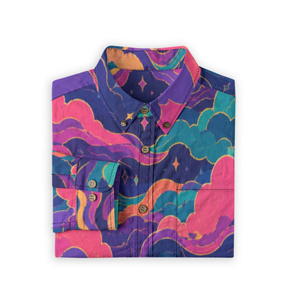 Men's Casual Lapel Long Sleeve Shirt|125GSM Cotton