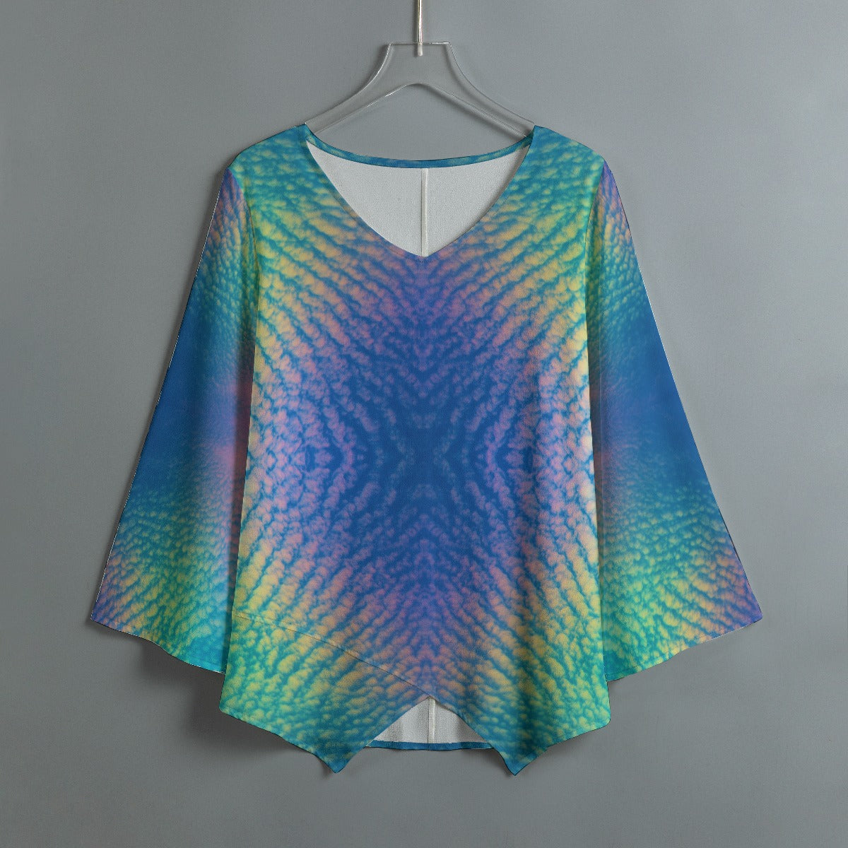 Women's V-neck T-shirt With Irregular Hem